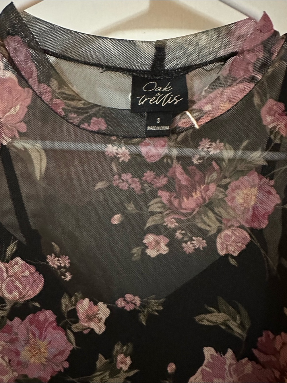 Floral Mesh Long Sleeve Midi Dress - Picture 4 of 4